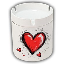 Sartre Art Kalp Baskılı Küllük Kül Tablası Doğum Günü Hediyesi