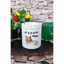 Sartre Art Az Susun Be Ya Uyuyan Kedi Baskılı Eğlenceli Hediyelik Seramik Kapaklı Kokusuz Küllük
