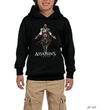 Zepplin Giyim Assassins Creed 2 Siyah Çocuk Kapşonlu Sweatshirt