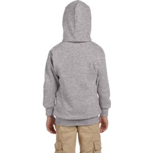 Zepplin Giyim Motorcycle Heartbeat Line Gri Çocuk Kapşonlu Sweatshirt