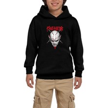 Zepplin Giyim Kreator Siluet Logo Siyah Çocuk Kapşonlu Sweatshirt