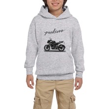 Zepplin Giyim Pulsar NS200 Moto Gri Çocuk Kapşonlu Sweatshirt
