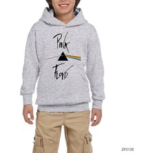 Zepplin Giyim Pink Floyd Dark Side Of Moon White Gri Çocuk Kapşonlu Sweatshirt