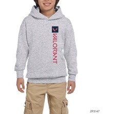 Zepplin Giyim Val. Vertical Gri Çocuk Kapşonlu Sweatshirt