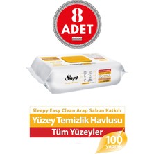 Sleepy Yüzey Temizleme Havlusu Arap Sabunlu 100'LÜ 8 Adet