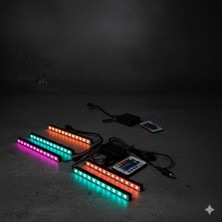 Extra Market Dodge Neon Uyumlu 12 LED Rgb Ayak Altı Aydınlatma – Kumandalı, Sese Duyarlı Araç Içi Işık Seti