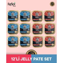 Reflex Plus Alutray Jelly Jöle İçinde Msc Morina - Alabalıklı & Pate Kuzu Etli Kıyılmış Yetişkin Kedi Maması Seti 12x85 gr