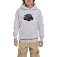 Zepplin Giyim Canavar Kamyon Suv Gri Çocuk Kapşonlu Sweatshirt