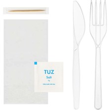 Ambalaj Pazarı 5li Lüks Yemek Seti Şeffaf (Ymkset-03) - 50 Adet