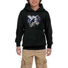 Zepplin Giyim Korn See You On The Other Side Siyah Çocuk Kapşonlu Sweatshirt