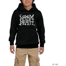 Zepplin Giyim Napalm Death Siyah Çocuk Kapşonlu Sweatshirt
