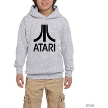 Zepplin Giyim Atari Logo Gri Çocuk Kapşonlu Sweatshirt