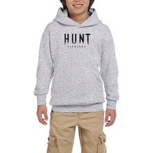Zepplin Giyim Hunt Showdown Black Text Gri Çocuk Kapşonlu Sweatshirt
