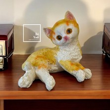 İki Yedi Konsept Minicat 77-1 Küçük Kedi Dekoru Dekoratif Obje Hayvan Biblolar Ev Ofis Dekorasyonu Veteriner Petshop