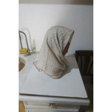 Güzel Kaman Locelle Bej Kahfe Portakal Mini Desenli 1 Adet Soft Başörtü Kaliteli Kullanışlı Şık