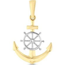 Koçak 14 Ayar Çapa Dümen Figürlü Altın Kolye Ucu