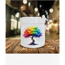 Sartre Art "renkli Ağacım" Tasarımlı Kokusuz At Söndür Porselen Küllük