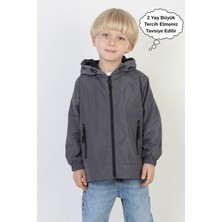Asyakids Club Erkek Çocuk Kapüşonlu Cepli Astarlı Mevsimlik Yağmurluk