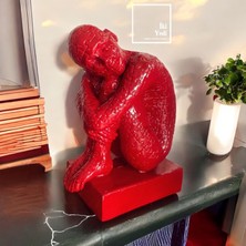 İki Yedi Konsept Kırmızı Siyah Puzzle Tasarım 30 cm Kadın Heykeli Modern Minimalist Dekoratif Objeler Kırmızı