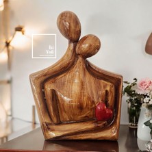 İki Yedi Konsept Lovers 77-4 Aşıklar Figürü Kalpli Dekoratif Obje Sevgili Temalı Heykel Hediye Modern Romantik Şık