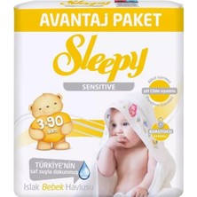 Sleepy Islak Havlu 3X90'LI Sensıtıve Kapaklı