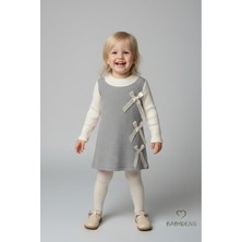 Baby Dens Babyden's Kız Çocuk Fitilli Elbise %100 Pamuk,uzun Kollu,fiyonklu,yumuşak Dokulu, Şık Günlük,özel Gün Elbisesi