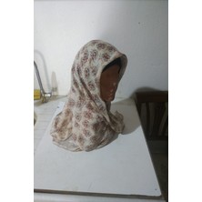 Güzel Kaman Locella Soft Başörtü 1 Adet Bej Kahfe Gül Desenli Kaliteli Şık Güzel