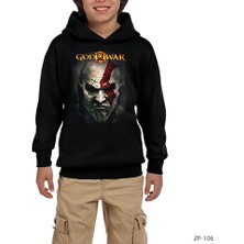Zepplin Giyim God Of War 2 Siyah Çocuk Kapşonlu Sweatshirt