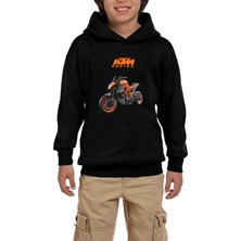 Zepplin Giyim Ktm 1290 Super Duke Racing Siyah Çocuk Kapşonlu Sweatshirt