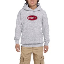 Zepplin Giyim Bugati 3b Logo Gri Çocuk Kapşonlu Sweatshirt
