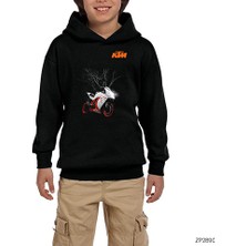 Zepplin Giyim Ktm Motor Siyah Çocuk Kapşonlu Sweatshirt