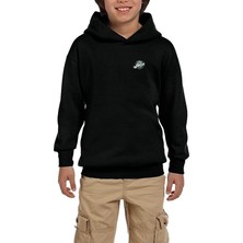 Zepplin Giyim Utan Jazz Logo Siyah Çocuk Kapşonlu Sweatshirt