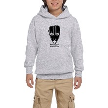 Zepplin Giyim Marilyn Manson Head Gri Çocuk Kapşonlu Sweatshirt