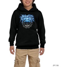 Zepplin Giyim Avenged Sevenfold Lighting Skull Siyah Çocuk Kapşonlu Sweatshirt