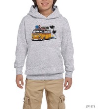 Zepplin Giyim Volkswagen Karavan Gri Çocuk Kapşonlu Sweatshirt
