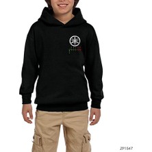 Zepplin Giyim Yamha Gear Siyah Çocuk Kapşonlu Sweatshirt