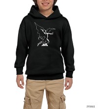 Zepplin Giyim Black Sabbath Logo Siyah Çocuk Kapşonlu Sweatshirt