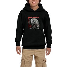 Zepplin Giyim Iron Maiden Scary Zombie Siyah Çocuk Kapşonlu Sweatshirt
