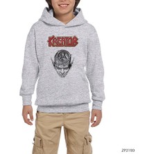 Zepplin Giyim Kreator In Head Gri Çocuk Kapşonlu Sweatshirt