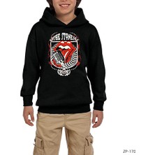 Zepplin Giyim The Rolling Stones Siyah Çocuk Kapşonlu Sweatshirt