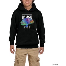 Zepplin Giyim Muse The 2nd Law Siyah Çocuk Kapşonlu Sweatshirt