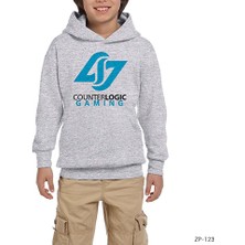 Zepplin Giyim Csgo Counter Logic Team Gri Çocuk Kapşonlu Sweatshirt