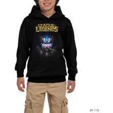 Zepplin Giyim Lol Cute Siyah Çocuk Kapşonlu Sweatshirt