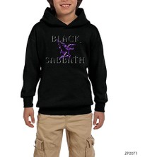 Zepplin Giyim Black Sabbath Blink Siyah Çocuk Kapşonlu Sweatshirt