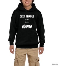 Zepplin Giyim Deep Purple Band Siyah Çocuk Kapşonlu Sweatshirt