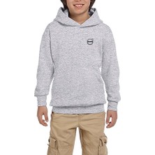 Zepplin Giyim Volvo Logo Gri Çocuk Kapşonlu Sweatshirt