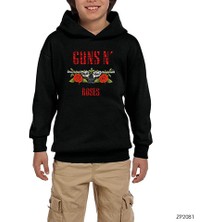 Zepplin Giyim Guns N Roses The Red Wall Siyah Çocuk Kapşonlu Sweatshirt