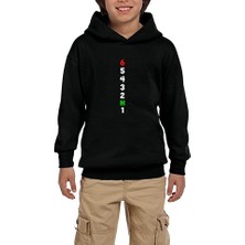Zepplin Giyim Motocycle Gears 1N23456 Siyah Çocuk Kapşonlu Sweatshirt