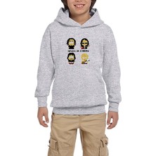 Zepplin Giyim System Of A Down Cartoon Gri Çocuk Kapşonlu Sweatshirt