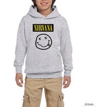 Zepplin Giyim Nirvana Smile Gri Çocuk Kapşonlu Sweatshirt